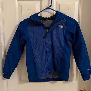 The North Face blue rain jacket boys extra small